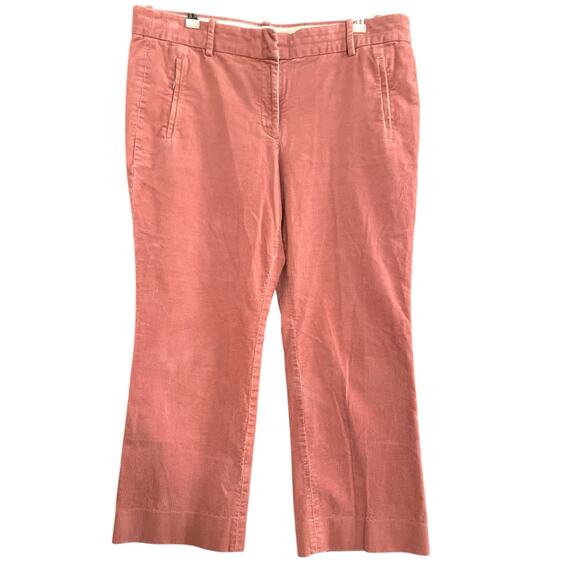 J.Crew Pink Blush Sammi Micro Corduroy Cropped Trouser Pant 12 - Picture 1 of 9
